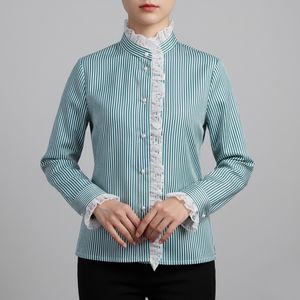 شومیز آستین بلند یقه ایستاده زنانه مدل لادن