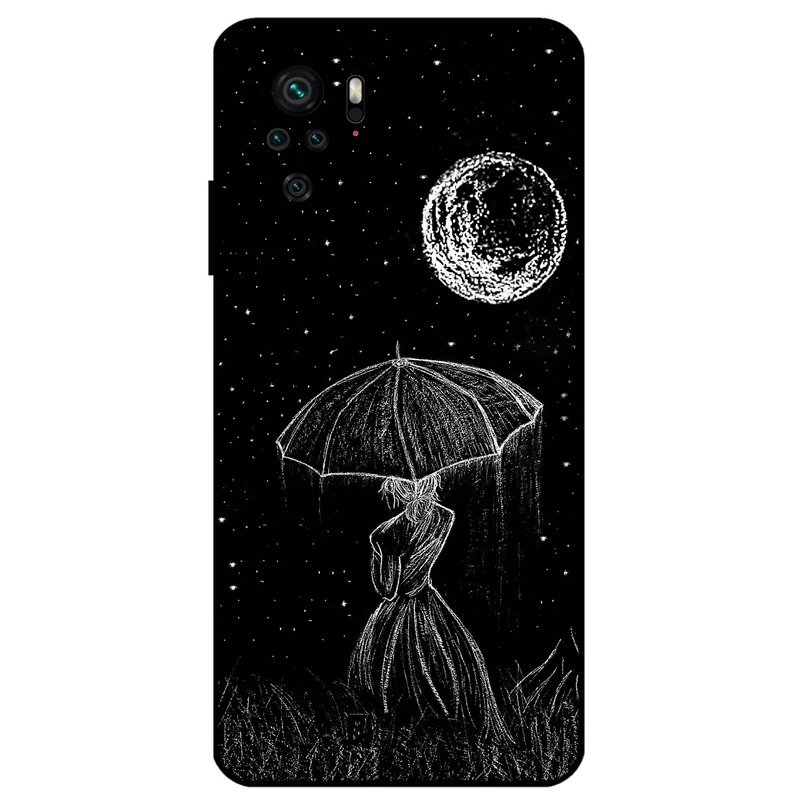 کاور مگافون طرح دختر و ماه مدل 1369 مناسب برای گوشی موبایل شیائومی Redmi Note 10 4G / 10S 4G  