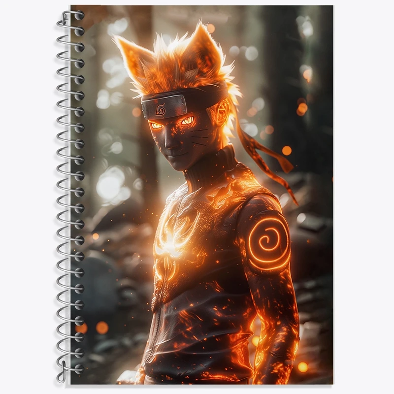 دفتر زبان 50 برگ خندالو مدل دو خط طرح انیمه ناروتو (Naruto) کد F2843