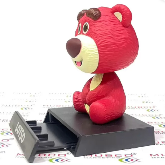 اکشن فیگور مدل لوتسو کله فنری طرح Strawberry Bear پایه دار