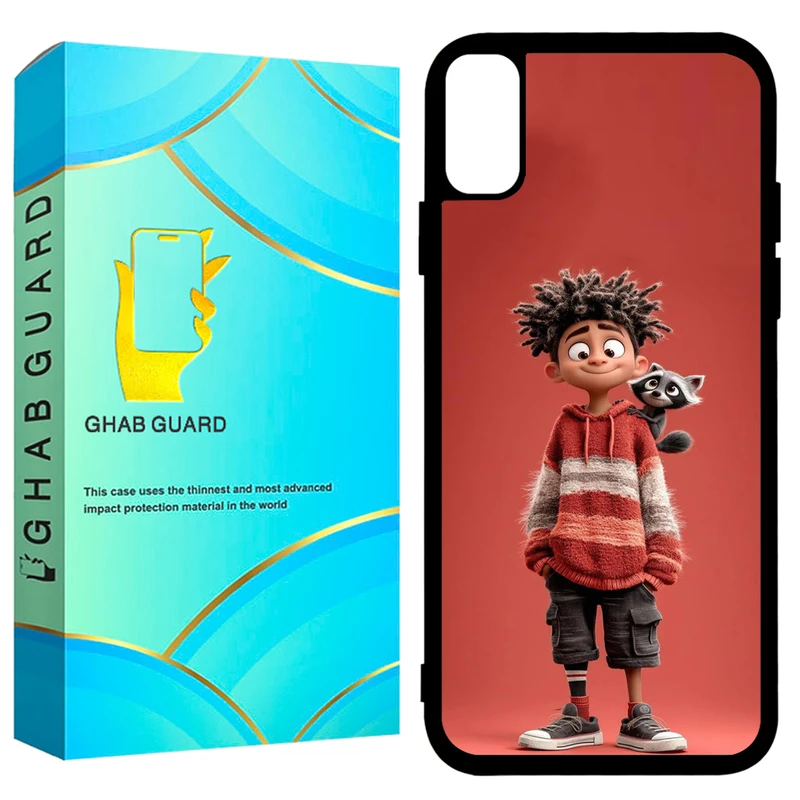 کاور قاب گارد طرح پسر و راکون مدل GCHPX مناسب برای گوشی موبایل اپل iPhone X / XS