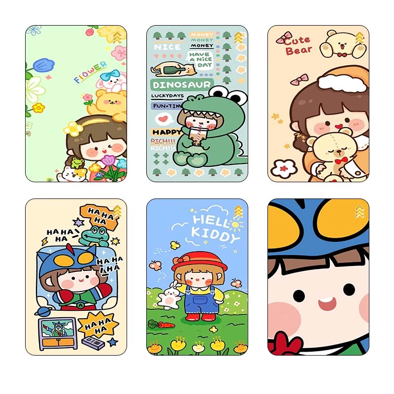 استيکر کارت کارنيکا طرح دختر خندون کد 87802 مجموعه 6 عددی