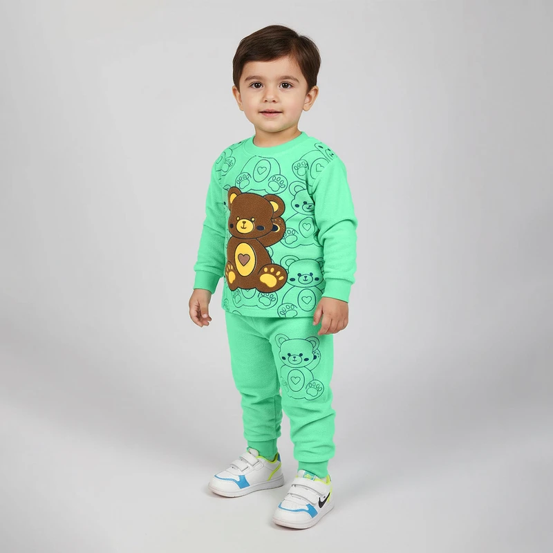 ست تی شرت و شلوار نوزادی مدل خرس مهربون کد Sa12