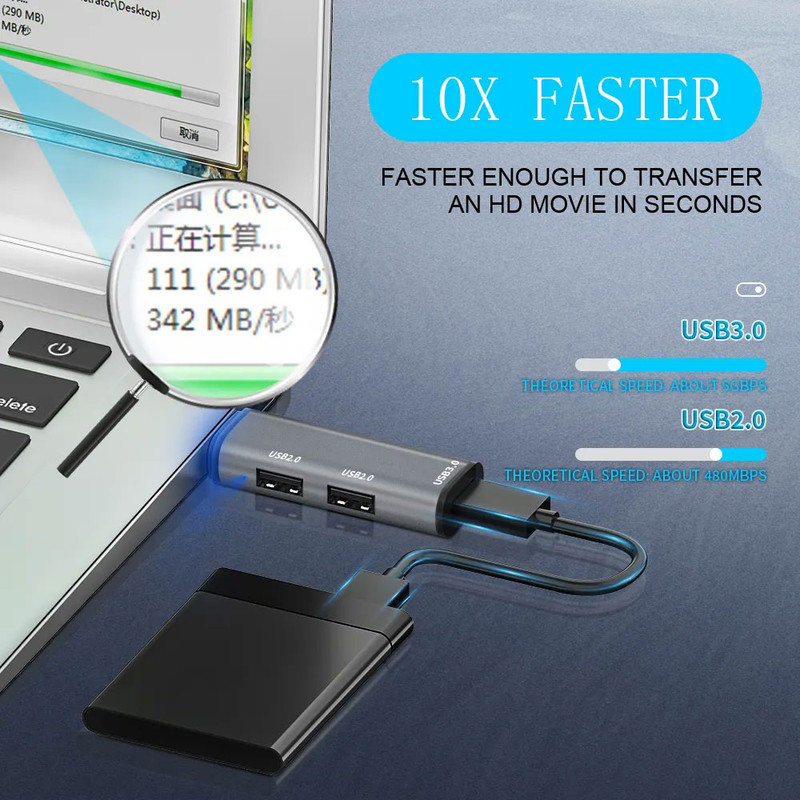 هاب 3 پورت USB 3.0 مجنتیک مدل ADS-302A