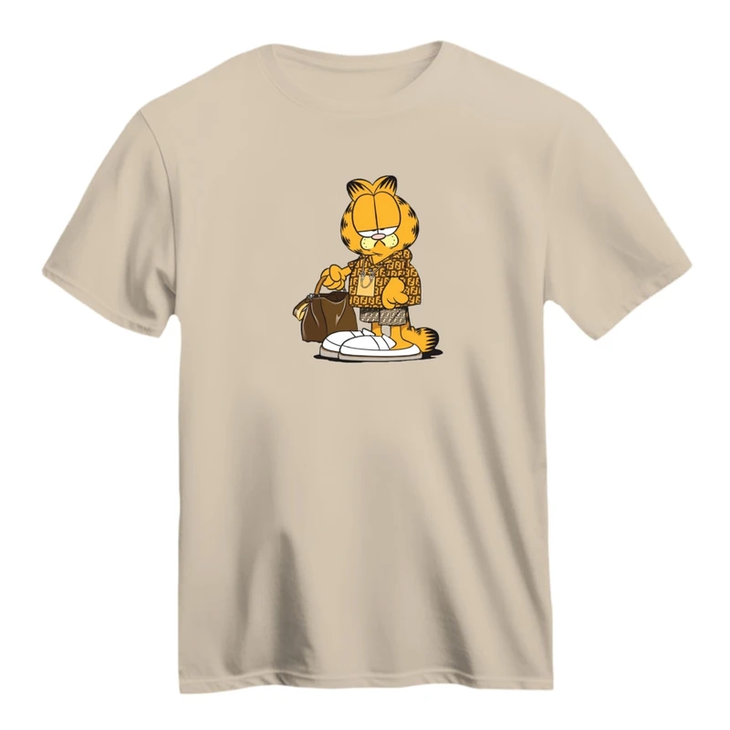 تی شرت آستین کوتاه زنانه مدل گارفیلد مارک پوش