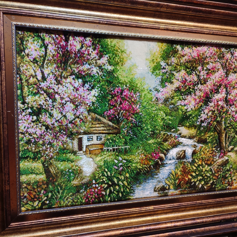 تابلو فرش دستباف طرح کلبه جنگلی مدل 64A