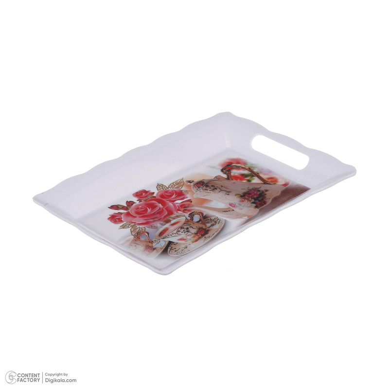 سینی طرح گل و چای کد Small