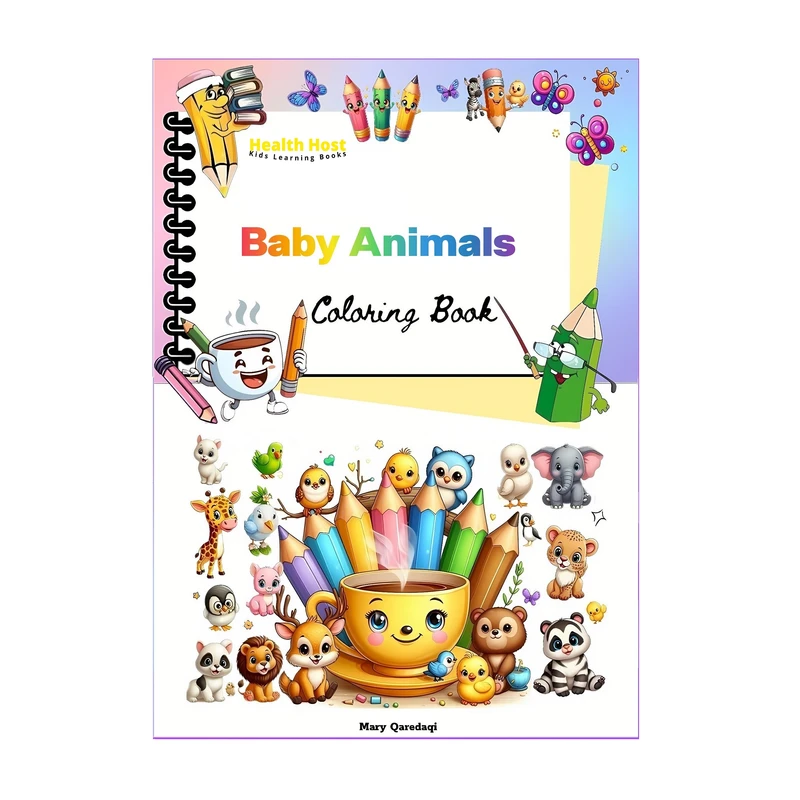 کتاب رنگ‌آمیزی Baby Animals Coloring Book اثر مریم قره‌داغی انتشارات میزبان سلامتی