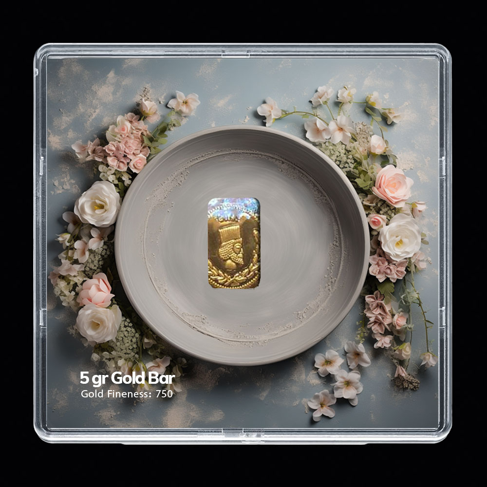 شمش طلا 18 عیار مدوپد مدل بشقاب کد SG-10225