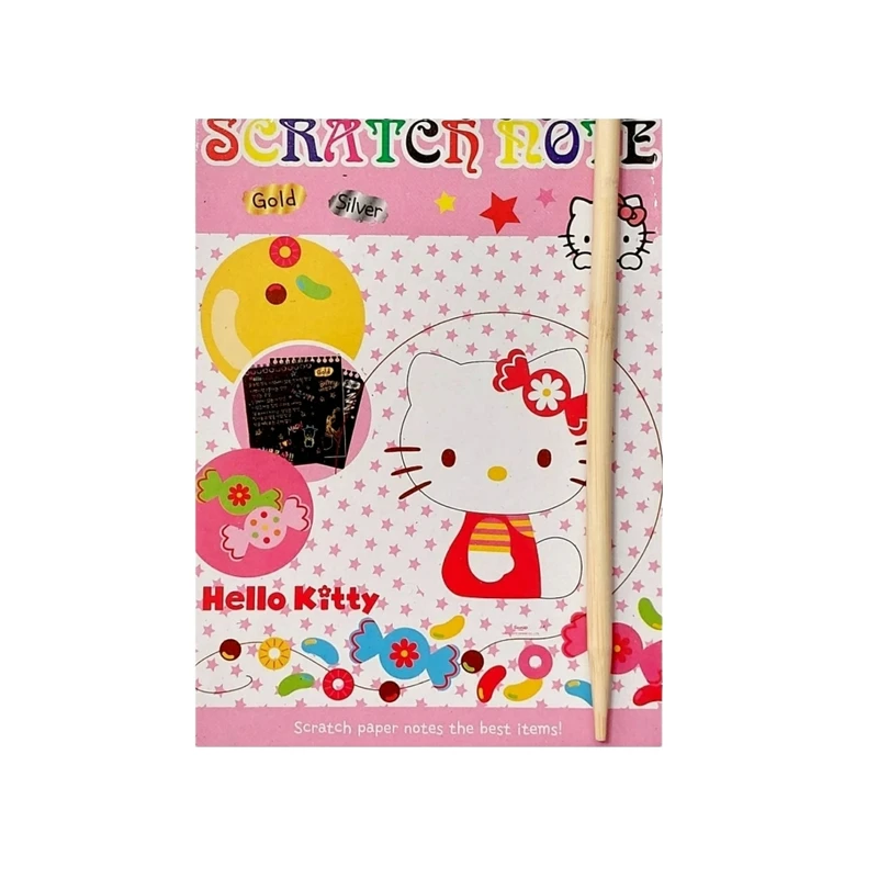 دفتر نقاشی مدل جادویی طرح کیتی به همراه مداد