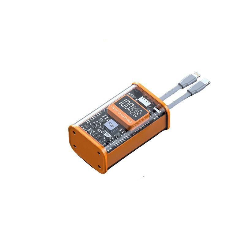 پاوربانک 22.5 وات مدلp189 ظرفیت 10000 میلی آمپر ساعت به همراه دو عدد کابل USB-C و لایتنینگ
