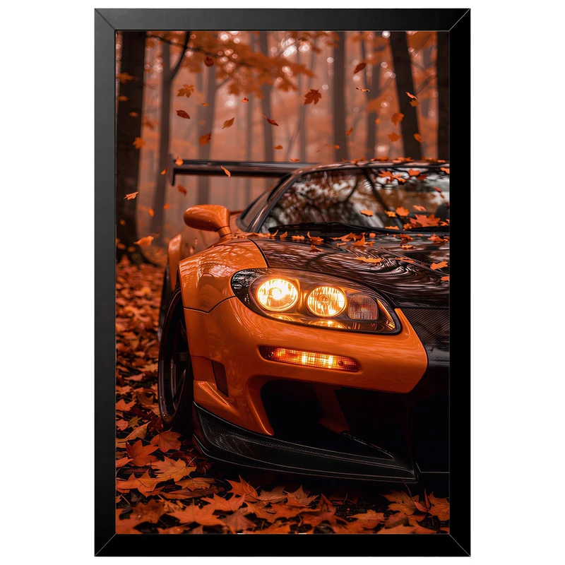 تابلو بکلیت طرح ماشین و خودرو مزدا Mazda RX-8 مدل B-pe130169 فریم مشکی