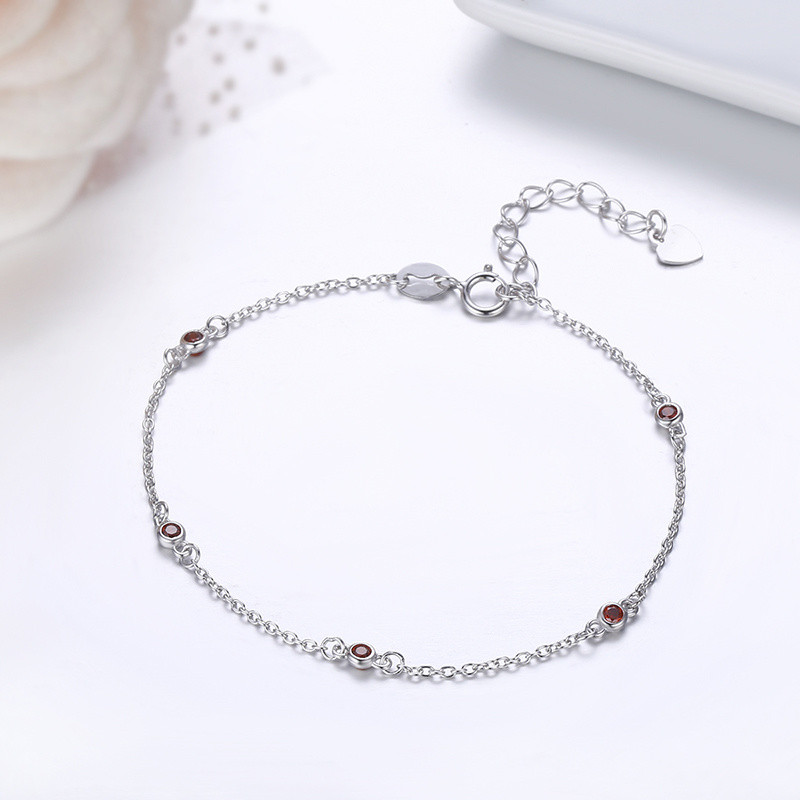 پابند نقره زنانه مدل نگین دار 476