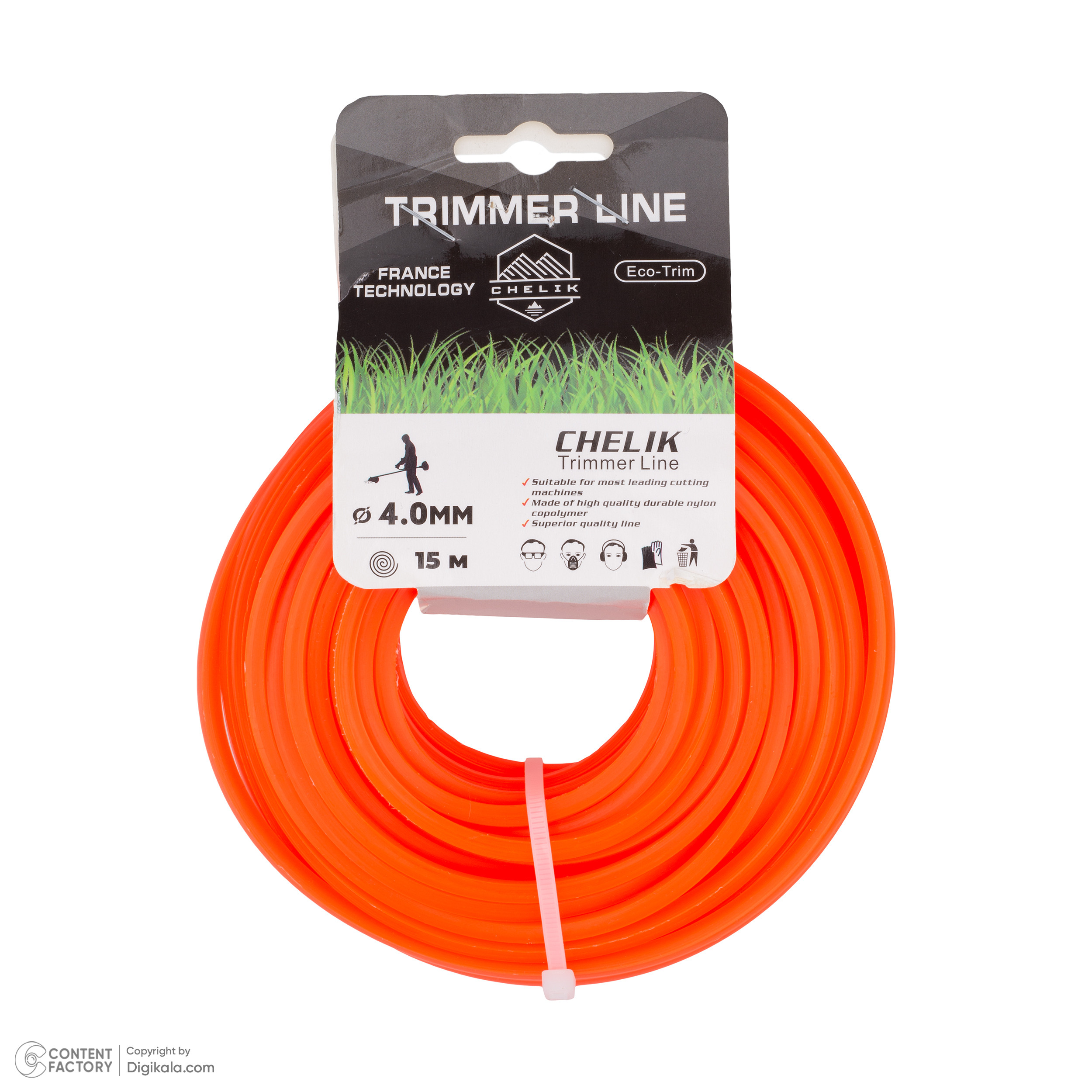 نخ علف تراش تریمر لاین مدل گرد کد 4mm-15m-T