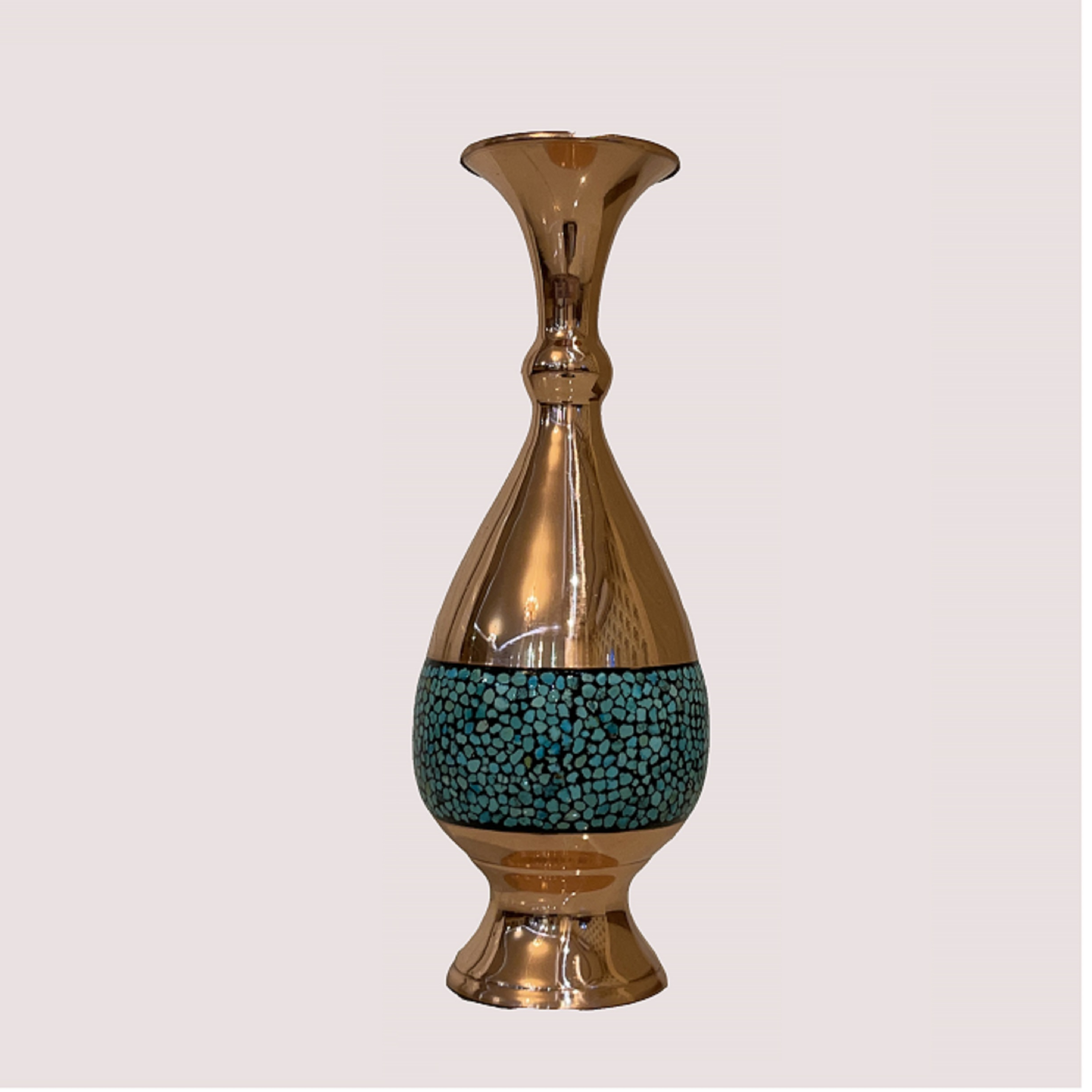 گلدان فیروزه کوبی مسی مدل 12
