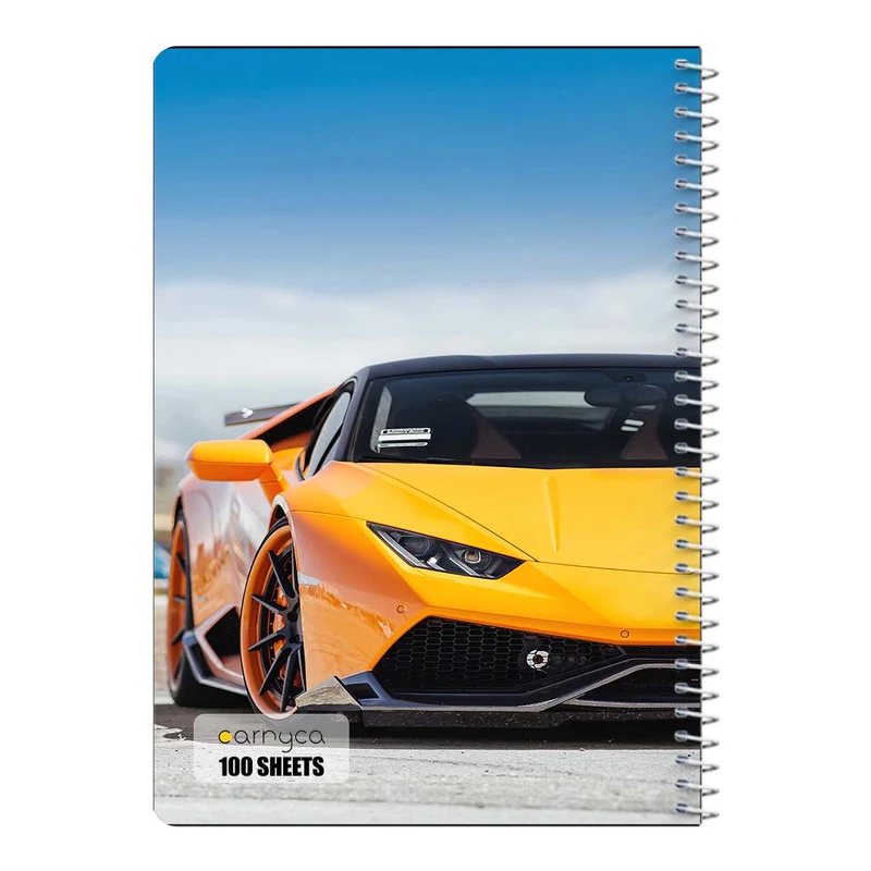 دفتر شطرنجی 100 برگ سیمی کارنیکا طرح لامبورگینی هوراکان Lamborghini Huracan کد 73849