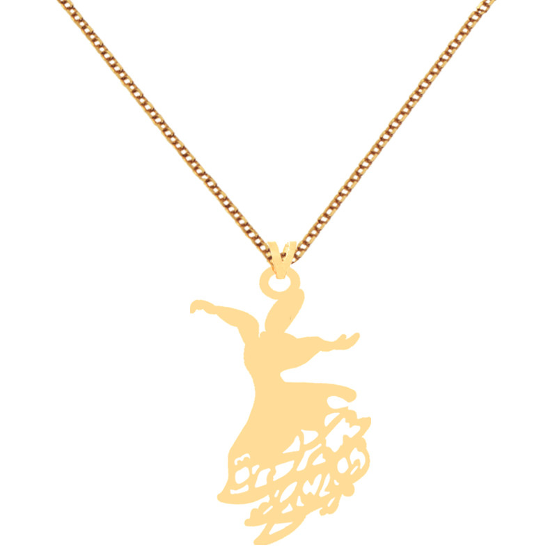 گردنبند طلا 18 عیار زنانه کرابو طرح رقص سماع مدل Kr70562