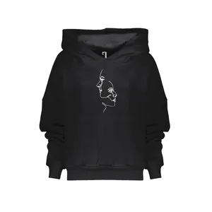 هودی زنانه مدل two faces رنگ مشکی