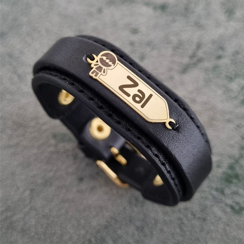 دستبند طلا 18 عیار مردانه لیردا مدل اسم زال کد KDK