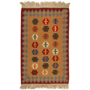 گلیم دستبافت یک متری کد 990862