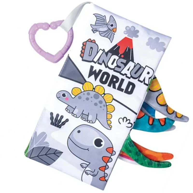 بازی آموزشی سمید مدل کتاب پارچه ای دست ورزی دم دار طرح دنیای دایناسورها