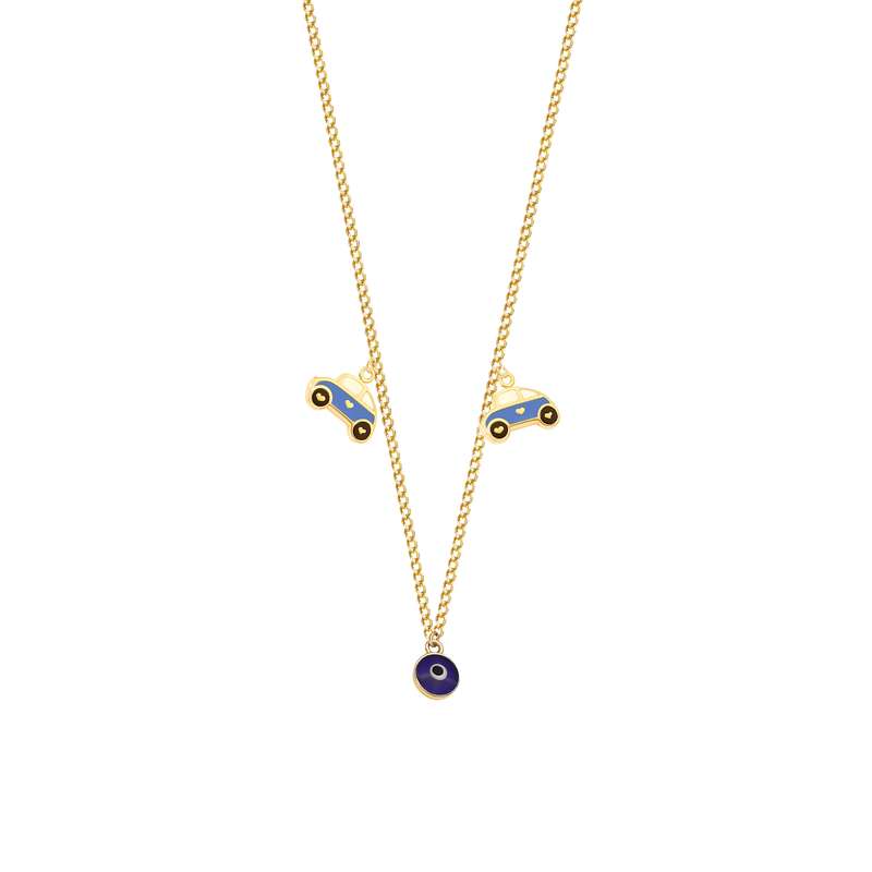 گردنبند طلا 18 عیار بچگانه ماوی گالری مدل کارتیه و دو فولکس