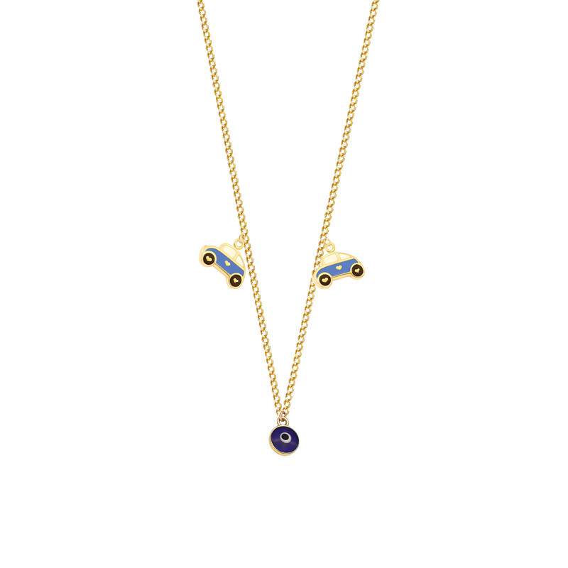 گردنبند طلا 18 عیار بچگانه ماوی گالری مدل کارتیه و دو فولکس