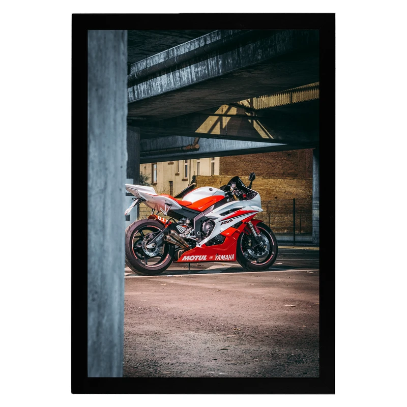 تابلو بکلیت طرح موتور سنگین Yamaha r6 مدل B-pe130089 فریم مشکی