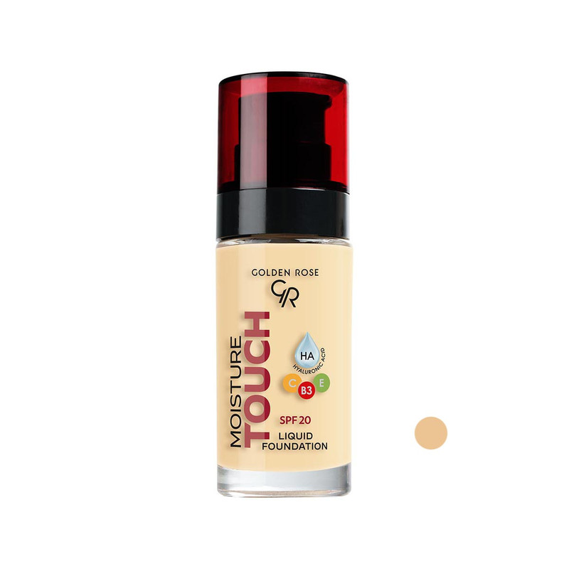 کرم پودر گلدن رز مدل آبرسان  MOISTURE TOUCH ، مناسب پوست های خشک شماره 102 حجم 30 میلی لیتر