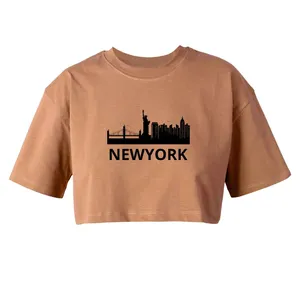 کراپ‌تاپ آستین کوتاه زنانه مدل NY کد L137 K