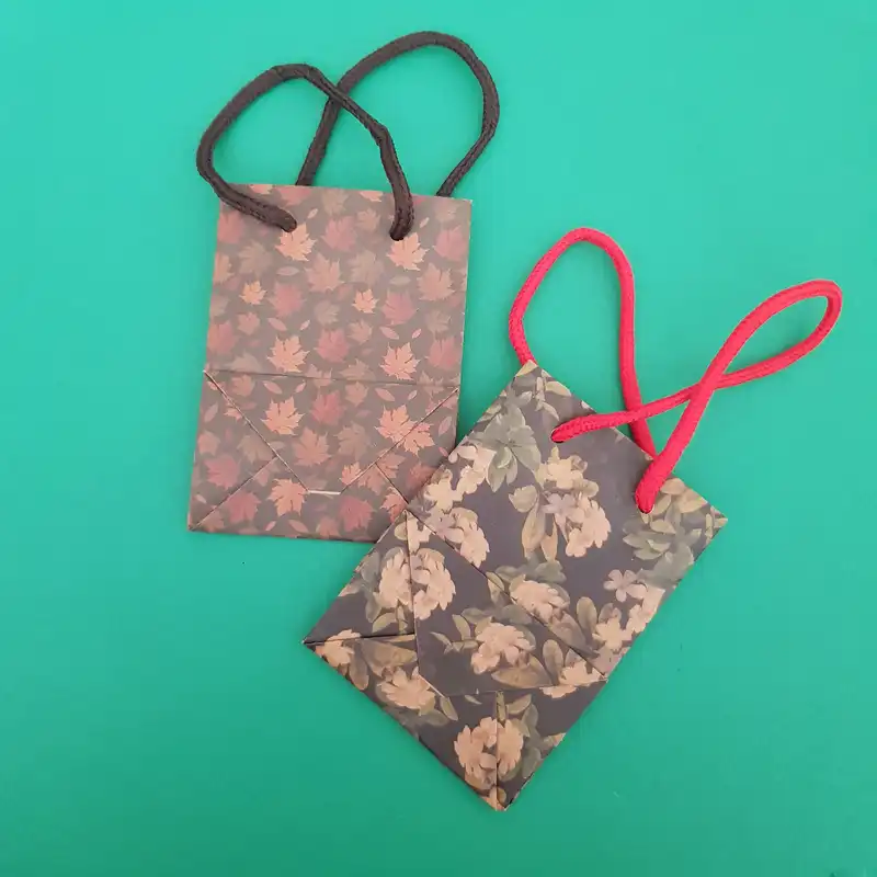 ساک هدیه مدل برگ و گل بسته دو عددی