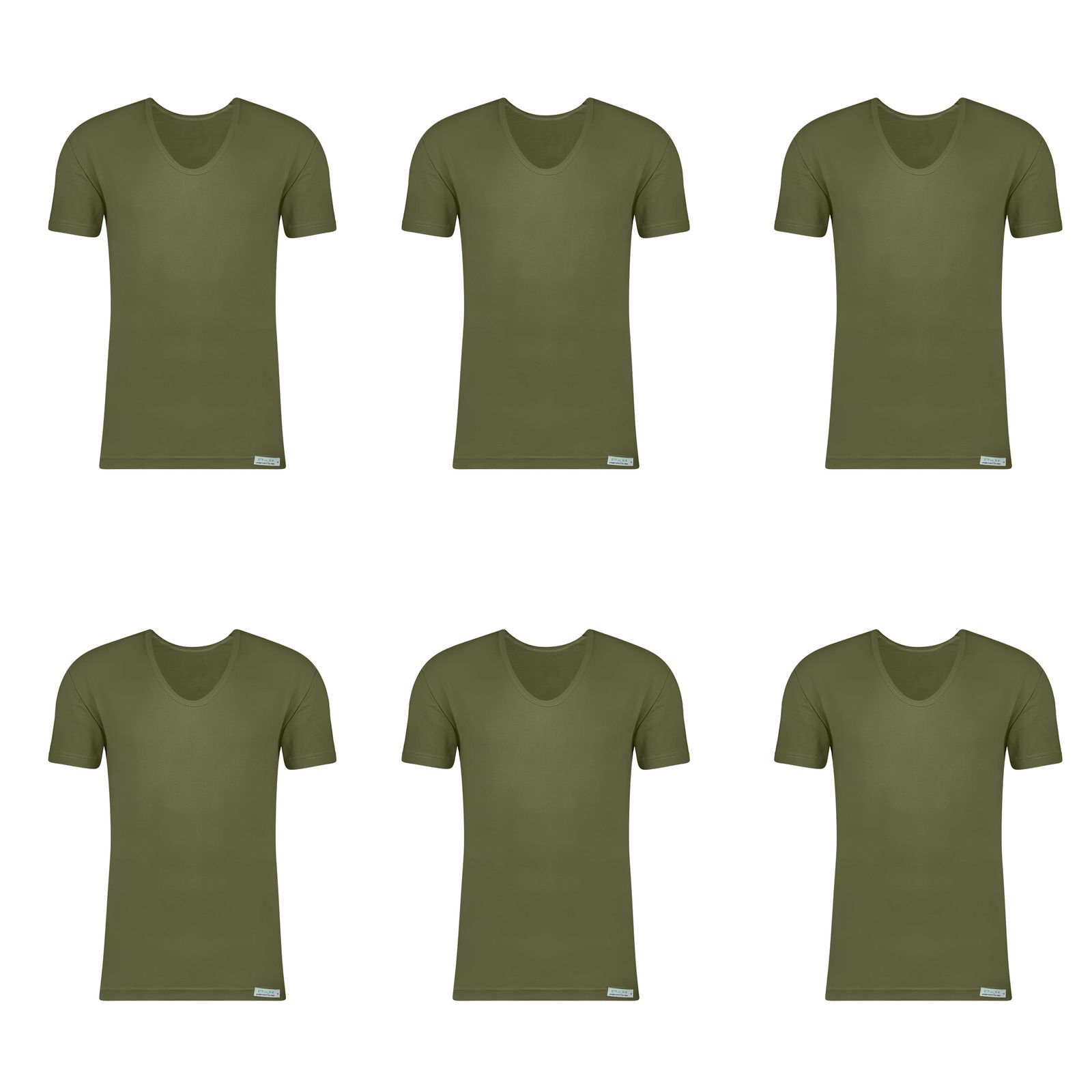 زیرپوش آستین دار مردانه برهان تن پوش مدل 6-02 بسته 6 عددی رنگ سبز