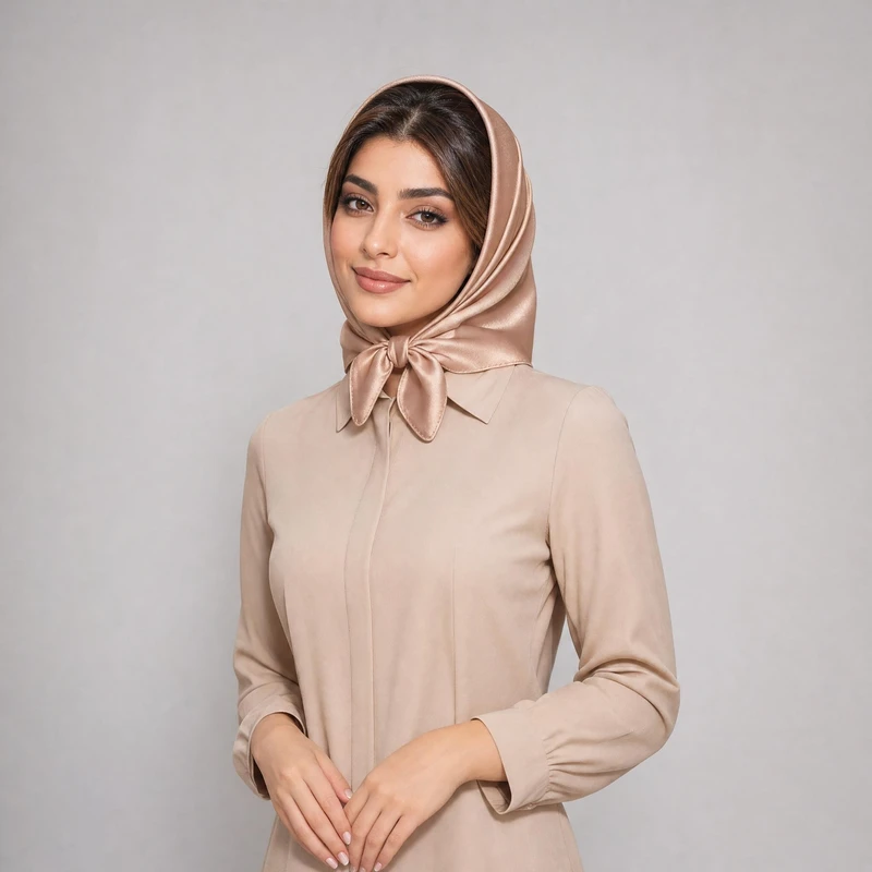 مینی اسکارف زنانه مدل ساتن ابریشم