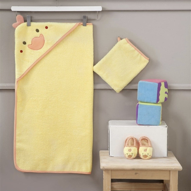 ست حوله پالتویی 3 تکه کودک میسپیگا مدل Chick