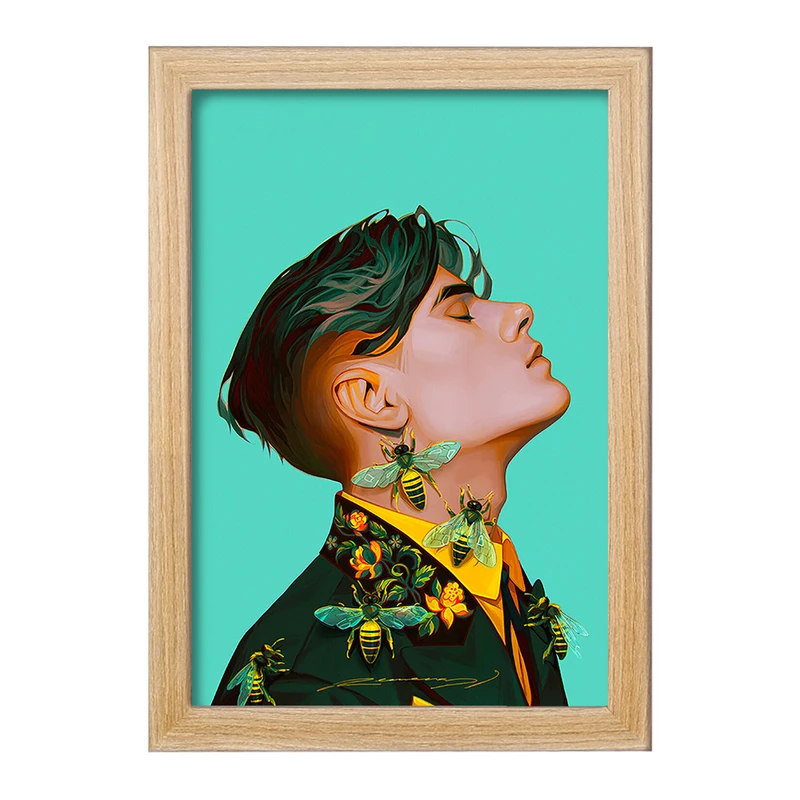 تابلو خندالو مدل پسر و زنبور کد F216