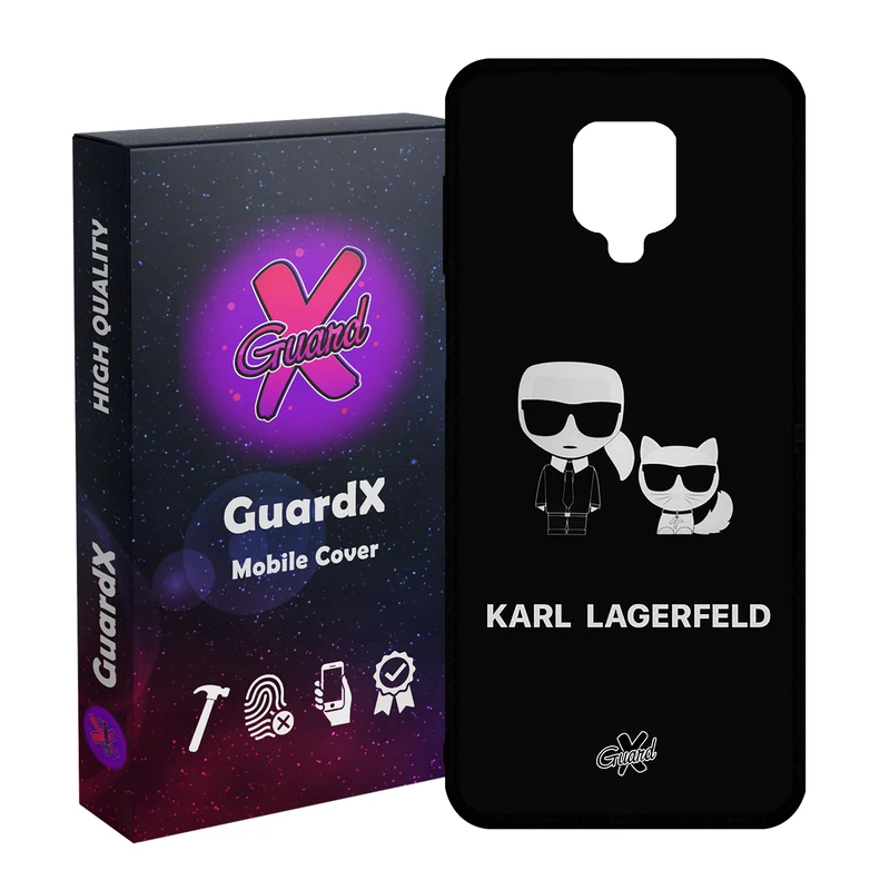 کاور گارد ایکس طرح Karl Lagerfeld مدل Glass10423 مناسب برای گوشی موبایل شیائومی Redmi Note9 Pro/Note 9 Pro Max/Redmi Note 9S/MI Poco M2 Pro