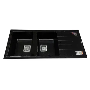 سینک ظرفشویی گرانیت توکار دو لگنه پارادایز مدل ITALY-404-BAKLIL