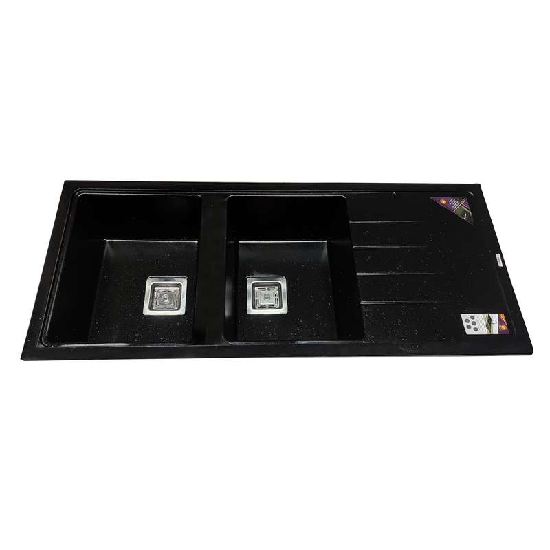 سینک ظرفشویی گرانیت توکار دو لگنه پارادایز مدل ITALY-404-BAKLIL