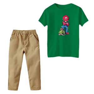 ست تی‌شرت و شلوار پسرانه مدل ماریو کد ۴ رنگ سبز