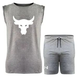 ست تاپ و شلوارک مردانه مدل 140136318 رنگ طوسی