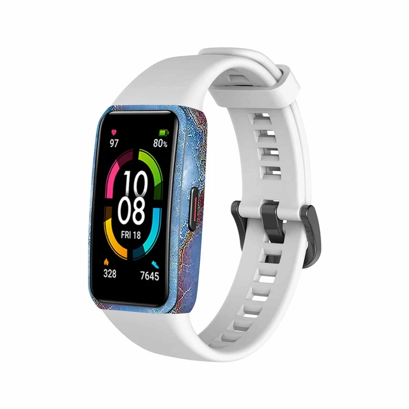  برچسب ماهوت طرح Blue-Ocean-Marble مناسب برای ساعت هوشمند هوآوی band 6