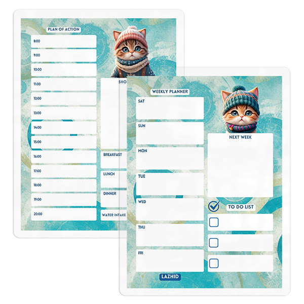 تخته وایت برد لاژید مدل پلنر کد PL023 سایز 20*30 سانتی متر مجموعه دو عددی