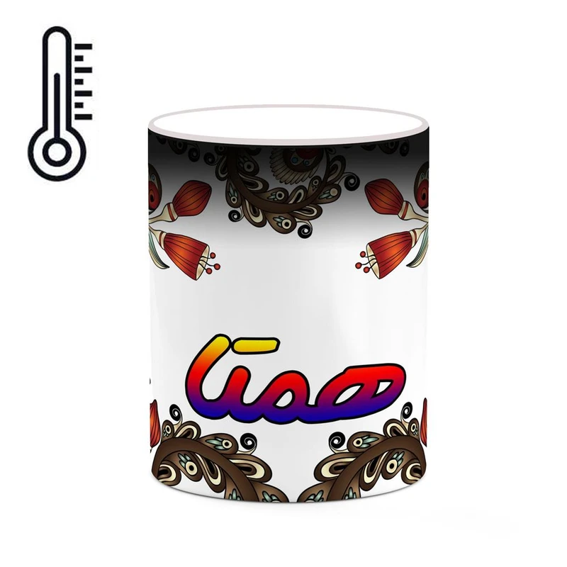 ماگ حرارتی کاکتی مدل اسم همتا طرح سنتی گل و بته کد mgh48278