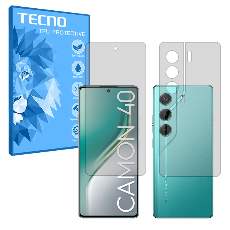 محافظ صفحه نمایش مات تکنو مدل Resistant مناسب برای گوشی موبایل تکنو  Camon 40 به همراه محافظ پشت گوشی 
