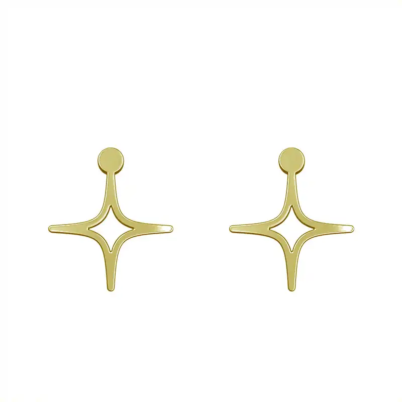 گوشواره طلا 18 عیار زنانه مدوپد مدل ستاره کد GA1-15463