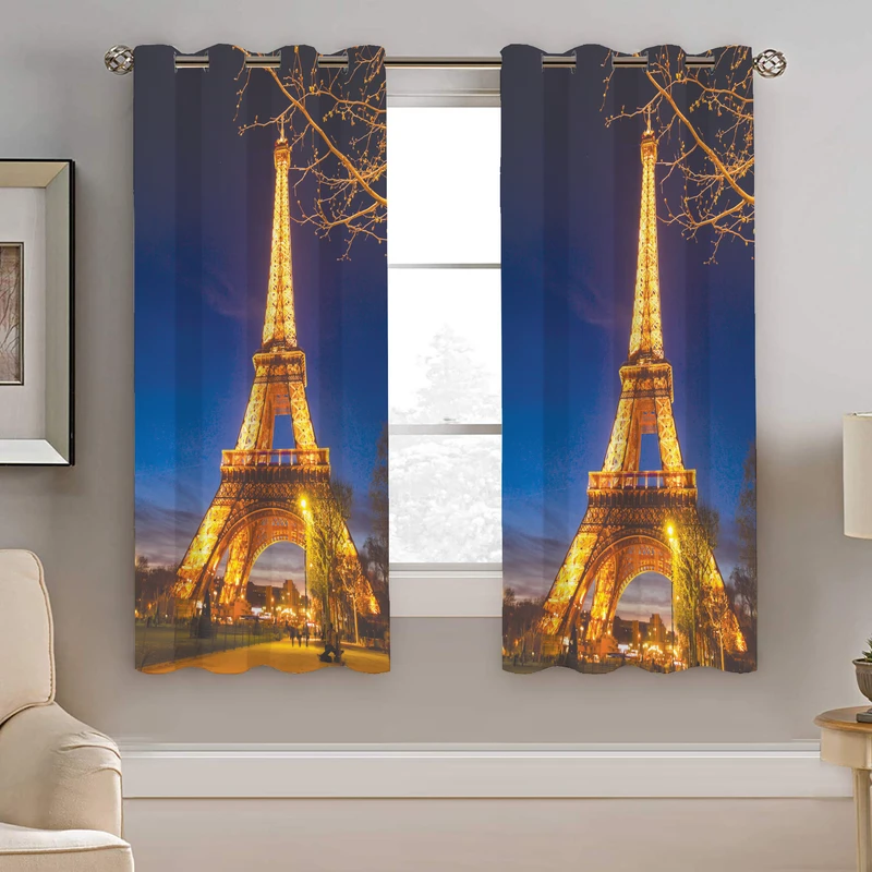 پرده نیروانا طرح ایفل مدل هازان کد 8735 سایز 140×200 سانتی متر