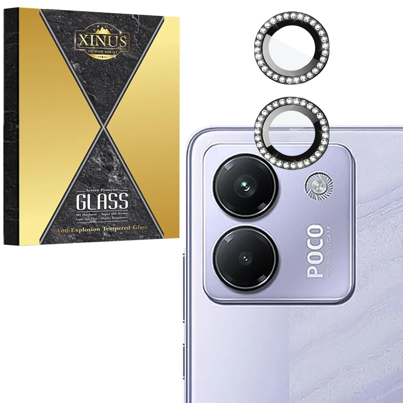 محافظ لنز دوربین شیشه‌ای ژینوس مدل RINX مناسب برای گوشی موبایل شیائومی  Poco M7 Pro 5G