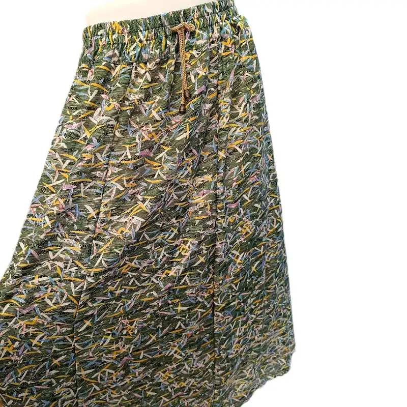 دامن زنانه مدل حریر رنگ سبز