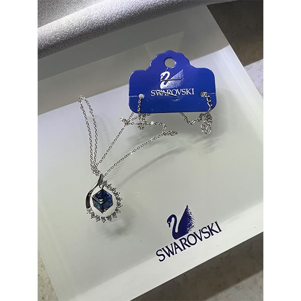 گردنبند نقره زنانه سواروسکی مدل مکعب جواهری کد 45985632 -  - 5