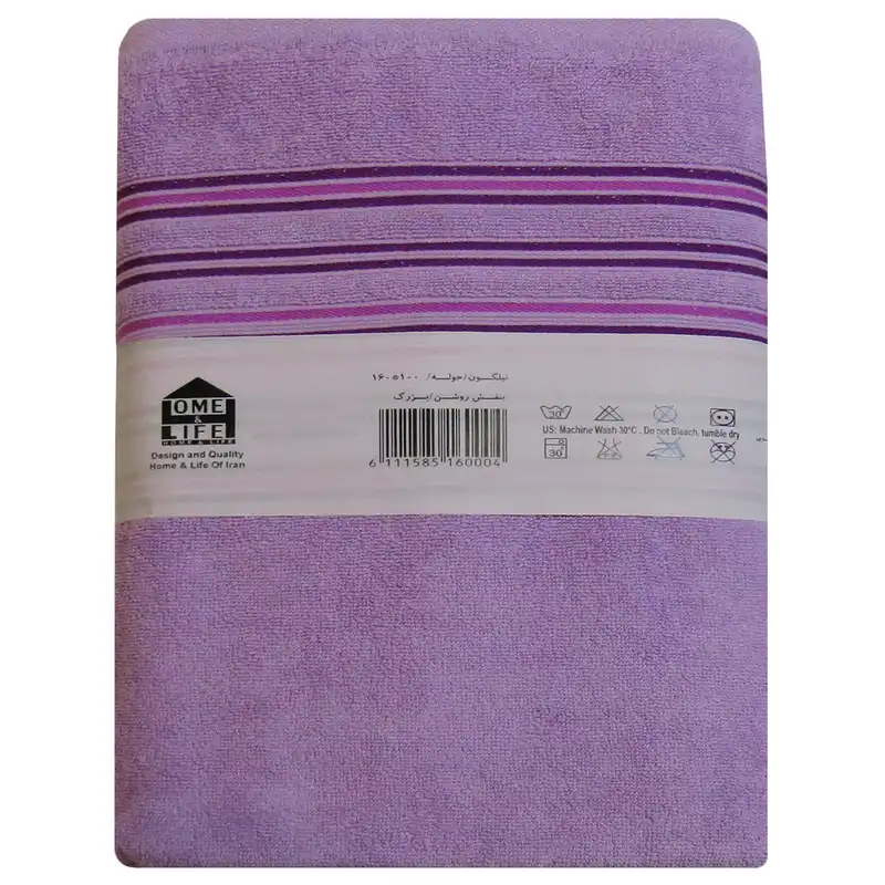 حوله حمام هوم اند لایف مدل نیلگون کد 160004 سایز 160x100 سانتی متر